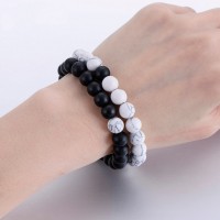 Black & White Beads Stone Bracelet